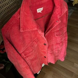 POL Vibrant Red Corduroy Jacket